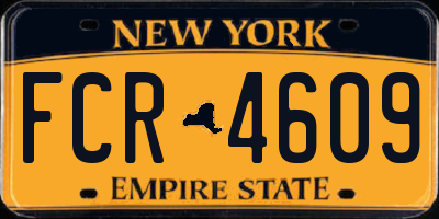 NY license plate FCR4609