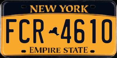 NY license plate FCR4610