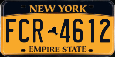 NY license plate FCR4612