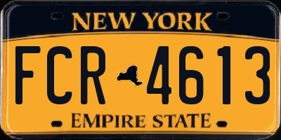 NY license plate FCR4613