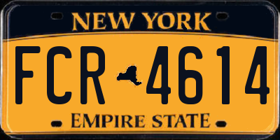 NY license plate FCR4614