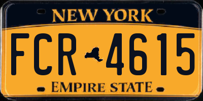 NY license plate FCR4615