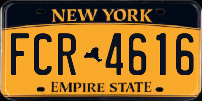 NY license plate FCR4616