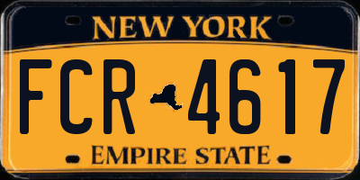 NY license plate FCR4617