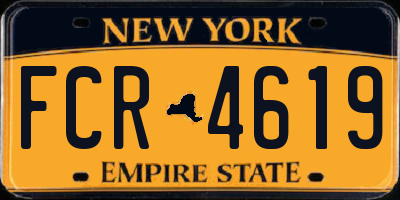 NY license plate FCR4619