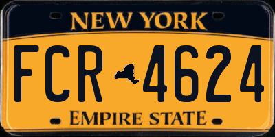 NY license plate FCR4624