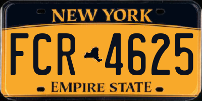 NY license plate FCR4625