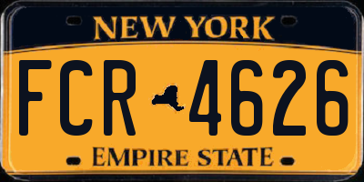 NY license plate FCR4626