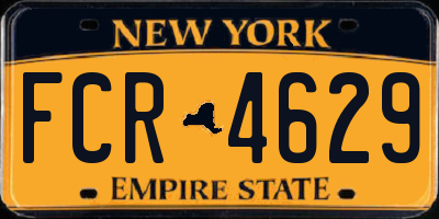 NY license plate FCR4629