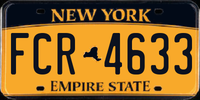 NY license plate FCR4633