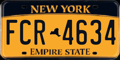 NY license plate FCR4634