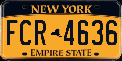 NY license plate FCR4636