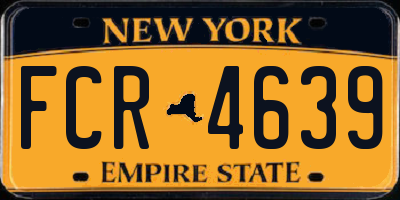 NY license plate FCR4639