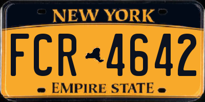 NY license plate FCR4642