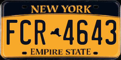 NY license plate FCR4643