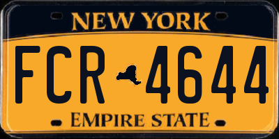 NY license plate FCR4644