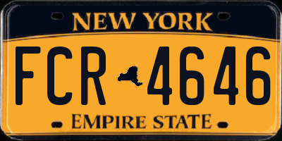 NY license plate FCR4646