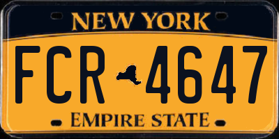 NY license plate FCR4647
