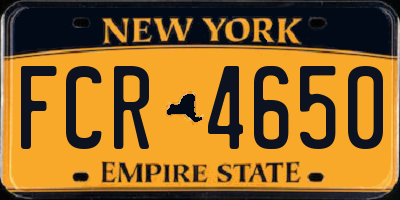 NY license plate FCR4650