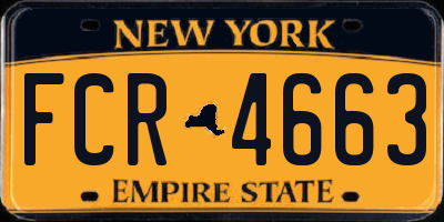 NY license plate FCR4663