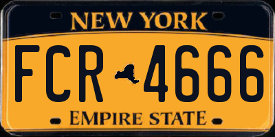 NY license plate FCR4666