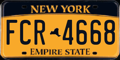 NY license plate FCR4668