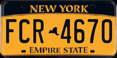 NY license plate FCR4670