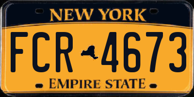 NY license plate FCR4673
