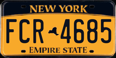 NY license plate FCR4685