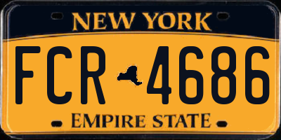 NY license plate FCR4686