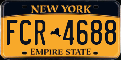 NY license plate FCR4688