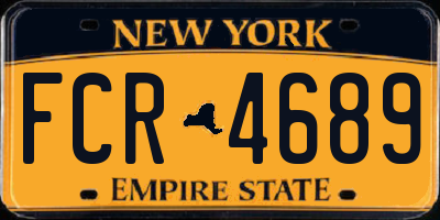 NY license plate FCR4689