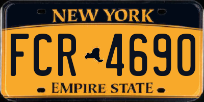 NY license plate FCR4690