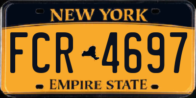 NY license plate FCR4697