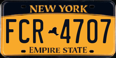 NY license plate FCR4707