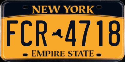 NY license plate FCR4718
