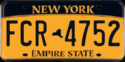 NY license plate FCR4752