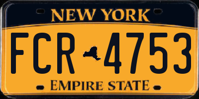 NY license plate FCR4753