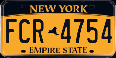 NY license plate FCR4754