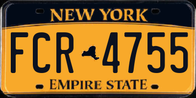 NY license plate FCR4755
