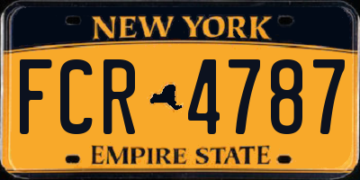NY license plate FCR4787