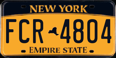 NY license plate FCR4804