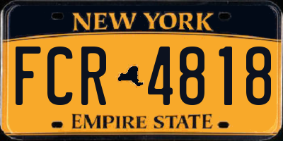 NY license plate FCR4818