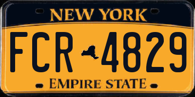 NY license plate FCR4829