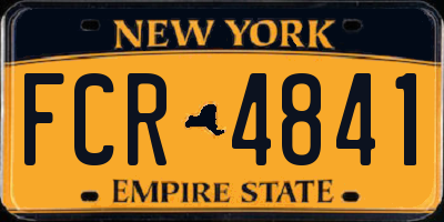NY license plate FCR4841