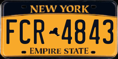 NY license plate FCR4843