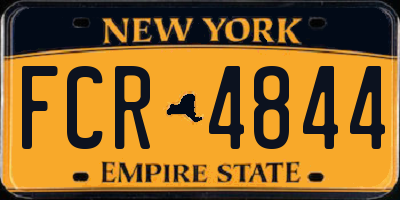 NY license plate FCR4844