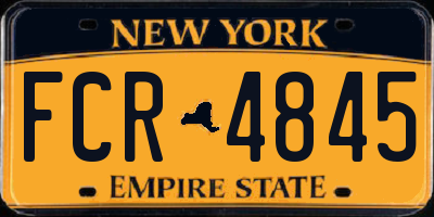 NY license plate FCR4845