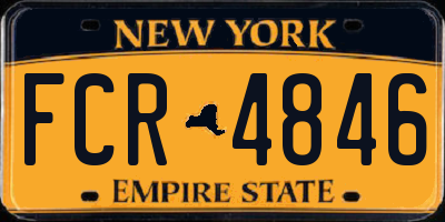 NY license plate FCR4846