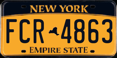 NY license plate FCR4863